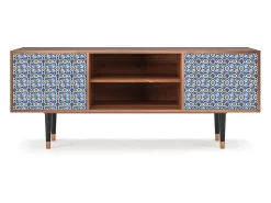Móvel De Tv| Mueble de TV - 170х69х48 cm - T2 - Lovely Cornflowers, Nogueira Castanho