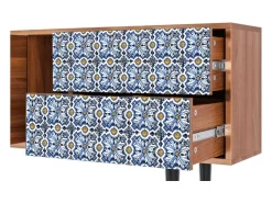 Móvel De Tv| Mueble de TV - 170х69х48 cm - T1 - Lovely Cornflowers, Nogueira Castanho