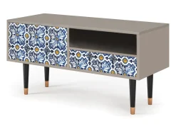 Clearance Mueble de TV - 115х59х48 cm - T3 - Lovely Cornflowers, Areia Bege