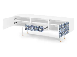 Móvel De Tv| Mueble de TV - 170х59х41 cm - T6 - Lovely Cornflowers, Branco Bege