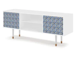 Móvel De Tv* Mueble de TV - 170х69х48 cm - T2 - Lovely Cornflowers, Branco Bege