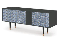 Móvel De Tv| Mueble de TV - 170х69х48 cm - T1 - Lovely Cornflowers, Antracite Cinza antracite