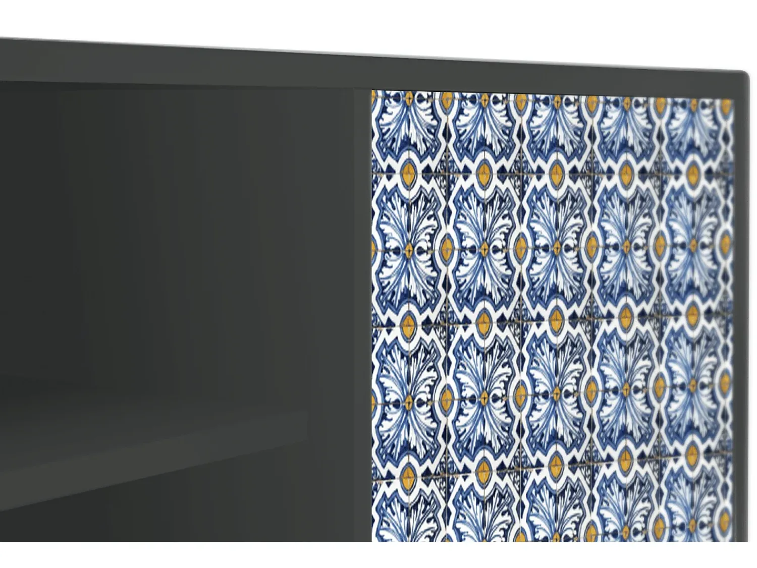 Mueble de TV - 170х69х48 cm - T2 - Lovely Cornflowers, Antracite^ Móvel De Tv