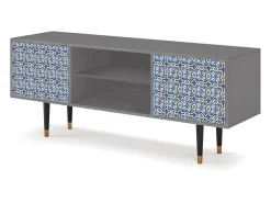 Móvel De Tv| Mueble de TV - 170х69х48 cm - T2 - Lovely Cornflowers, Cinza Cinzento