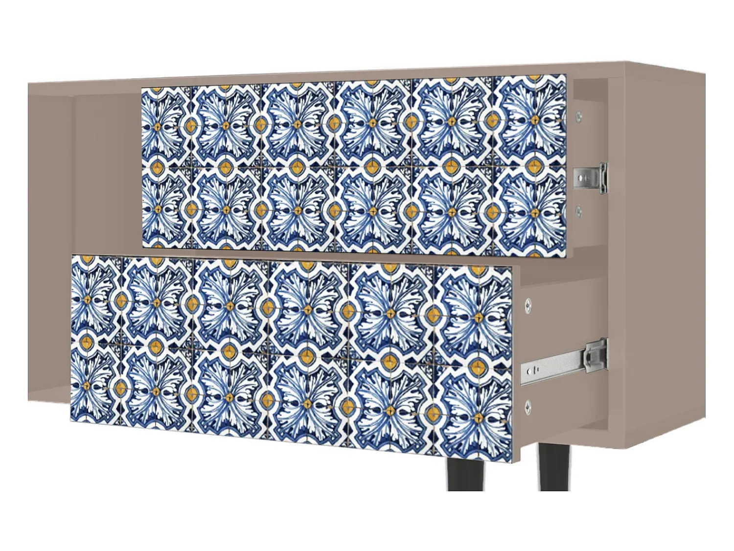Móvel De Tv| Mueble de TV - 170х69х48 cm - T1 - Lovely Cornflowers, Latte Bege