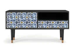 Móvel De Tv| Mueble de TV - 115х59х48 cm - T3 - Lovely Cornflowers, Antracite Cinza antracite