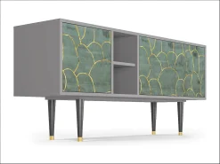 Móvel De Tv* Mueble de TV - 150х69х41 cm - T5 - Magnificent Water Lily, Cinza Cinzento