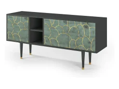 Móvel De Tv* Mueble de TV - 150х69х41 cm - T5 - Magnificent Water Lily, Antracite Cinza antracite