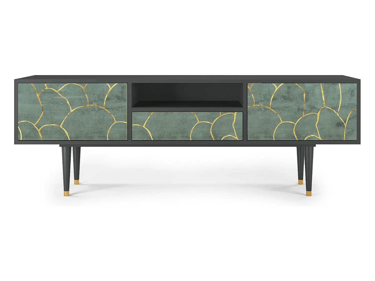 Móvel De Tv| Mueble de TV - 170х59х41 cm - T6 - Magnificent Water Lily, Antracite Cinza antracite