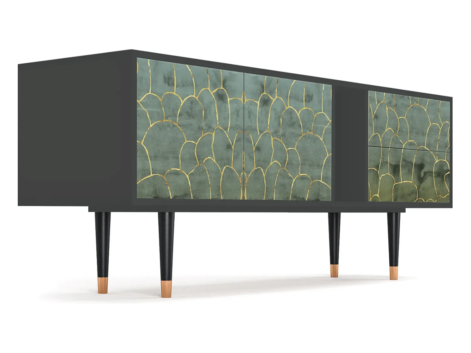 Mueble de TV - 170х69х48 cm - T1 - Magnificent Water Lily, Antracite^ Móvel De Tv