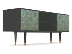 Móvel De Tv* Mueble de TV - 170х69х48 cm - T2 - Magnificent Water Lily, Antracite Cinza antracite