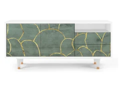 Móvel De Tv| Mueble de TV - 125х56х41 cm - T7 - Magnificent Water Lily, Branco Bege