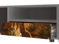 Móvel De Tv| Mueble de TV - 115х59х48 cm - T3 - Malyavan, Cinza Cinzento