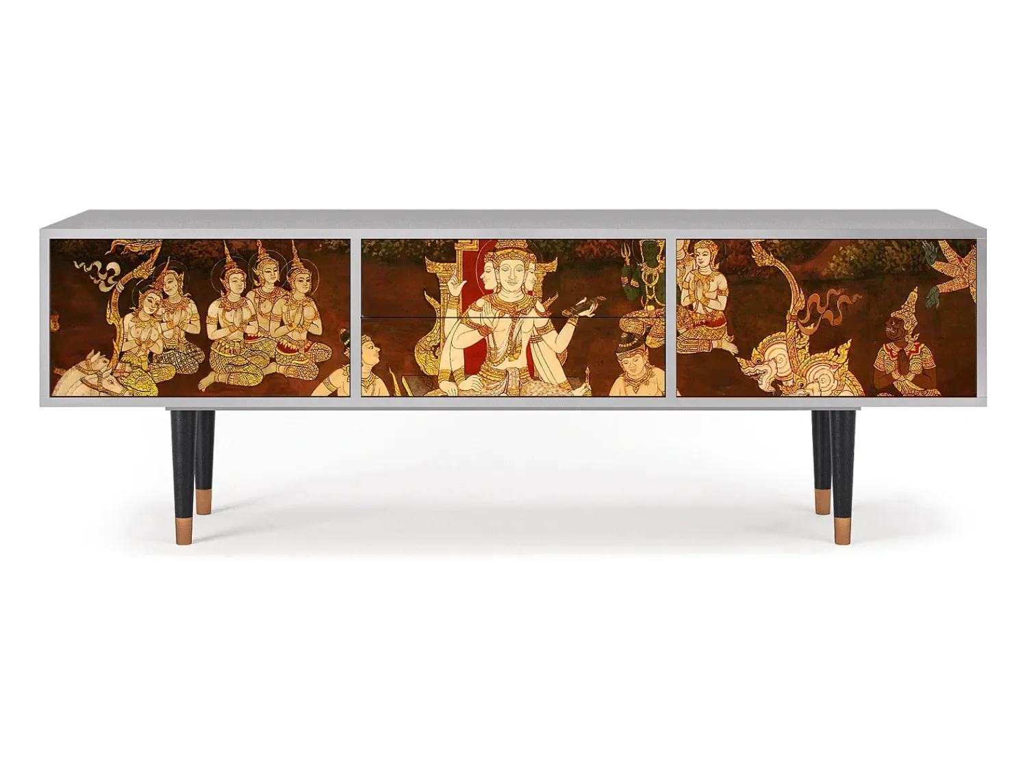 Móvel De Tv* Mueble de TV - 170х59х48 cm - T4 - Malyavan, Cinza Cinzento
