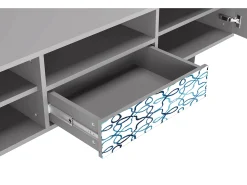 Móvel De Tv* Mueble de TV - 170х59х41 cm - T6 - Marine Strings, Cinza Cinzento
