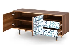 Móvel De Tv| Mueble de TV - 125х56х41 cm - T7 - Marine Strings, Nogueira Castanho