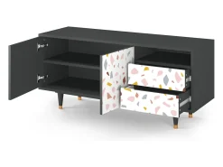 Mueble de TV - 125х56х41 cm - T7 - Marmelade Cheese, Antracite^ Móvel De Tv