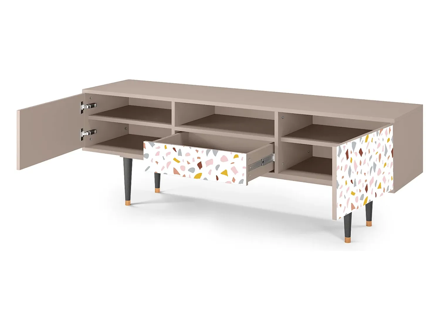 Móvel De Tv* Mueble de TV - 170х59х41 cm - T6 - Marmelade Cheese, Latte Bege