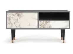 New Mueble de TV - 115х59х48 cm - T3 - Milk Marble, Cinza Cinzento