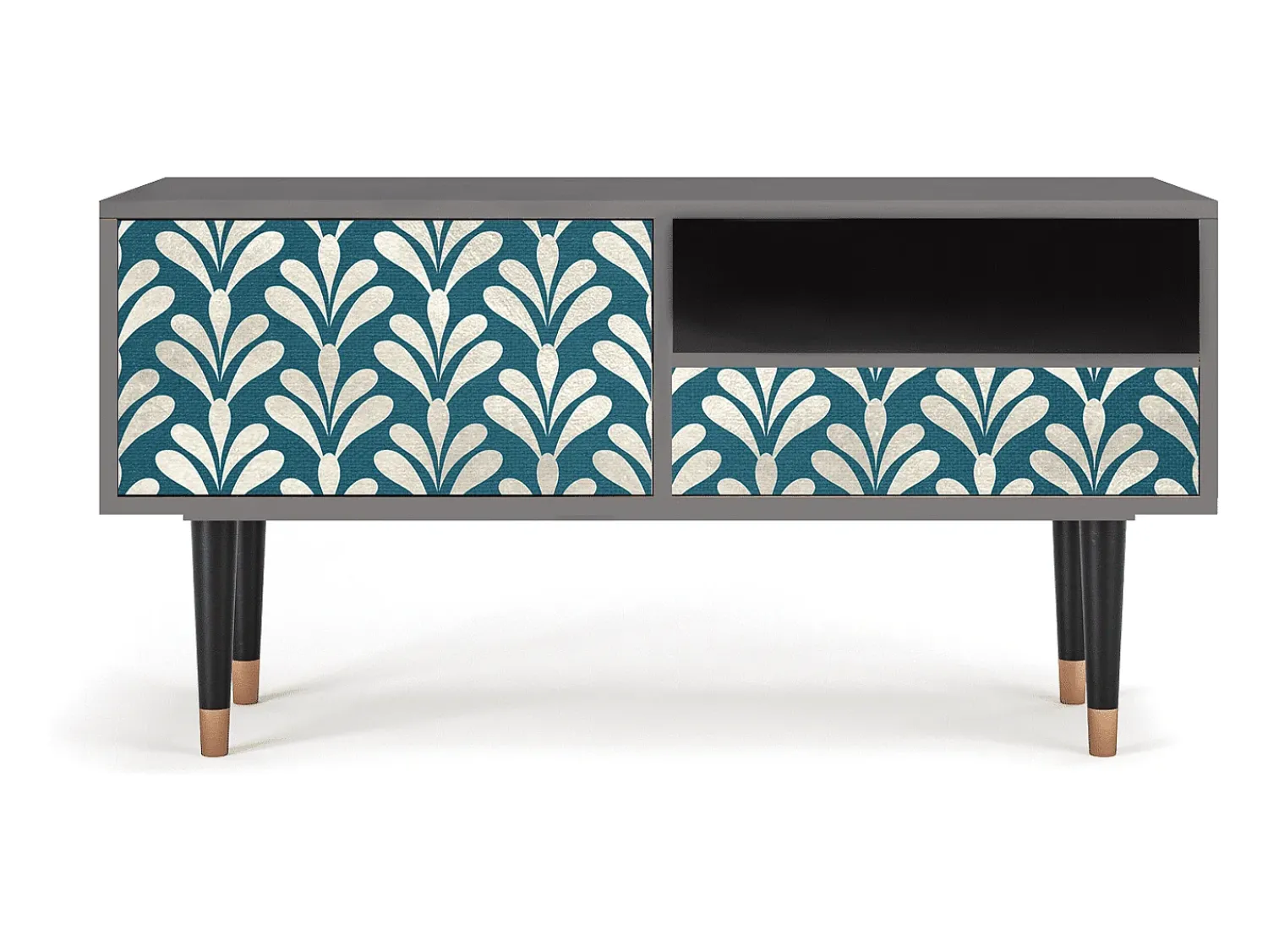 Mueble de TV - 115х59х48 cm - T3 - Milky Tears, Cinza^ Móvel De Tv