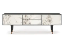 Best Mueble de TV - 170х59х48 cm - T4 - Milk Marble, Antracite Cinza antracite