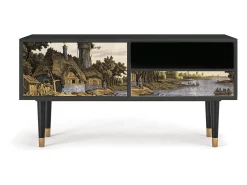 Móvel De Tv| Mueble de TV - 115х59х48 cm - T3 - Mill along a River, Antracite Cinza antracite