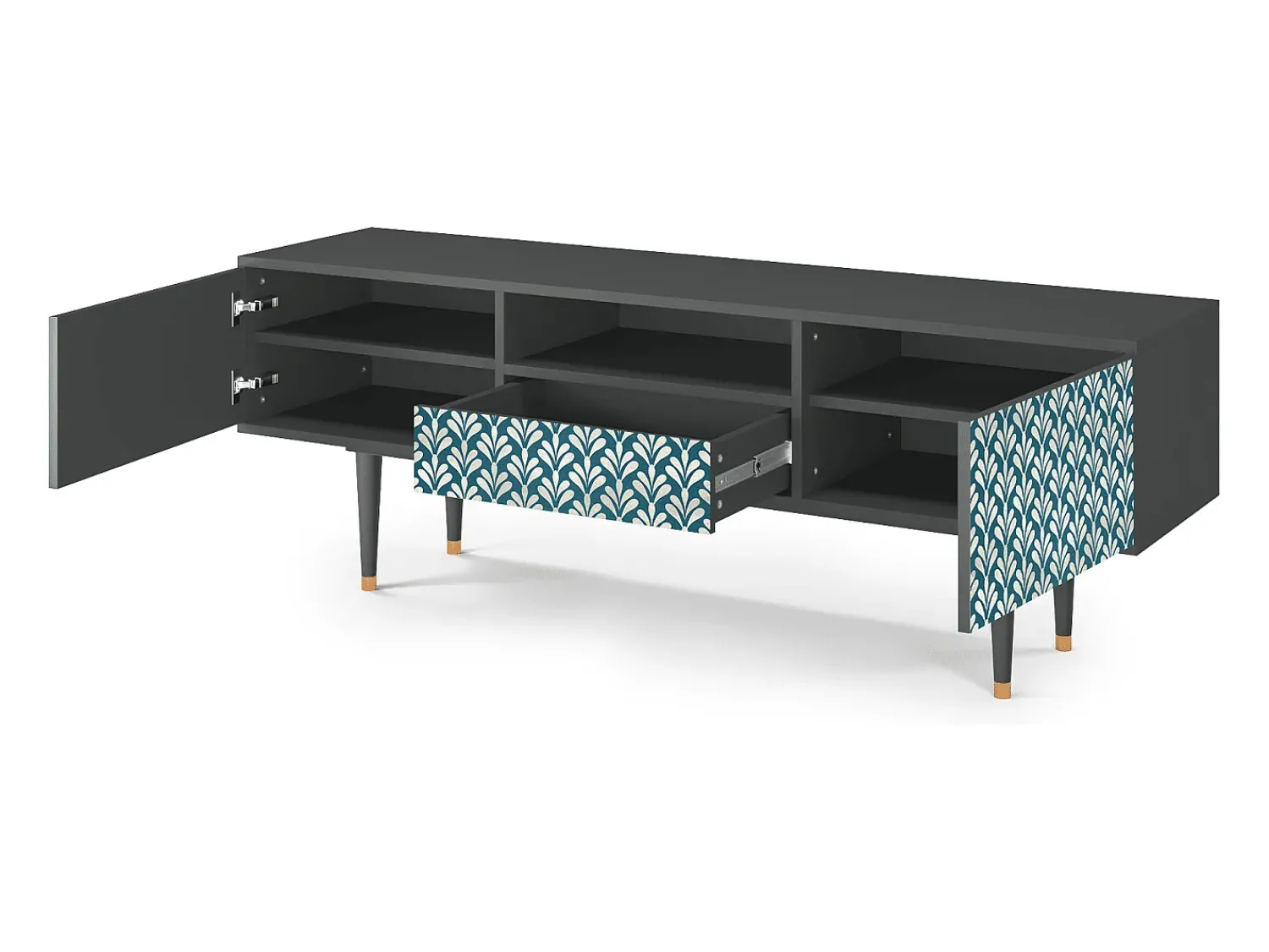 Mueble de TV - 170х59х41 cm - T6 - Milky Tears, Antracite^ Móvel De Tv