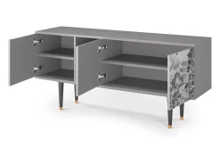 Móvel De Tv| Mueble de TV - 150х69х41 cm - T5 - Milites Requiescentes, Cinza Cinzento