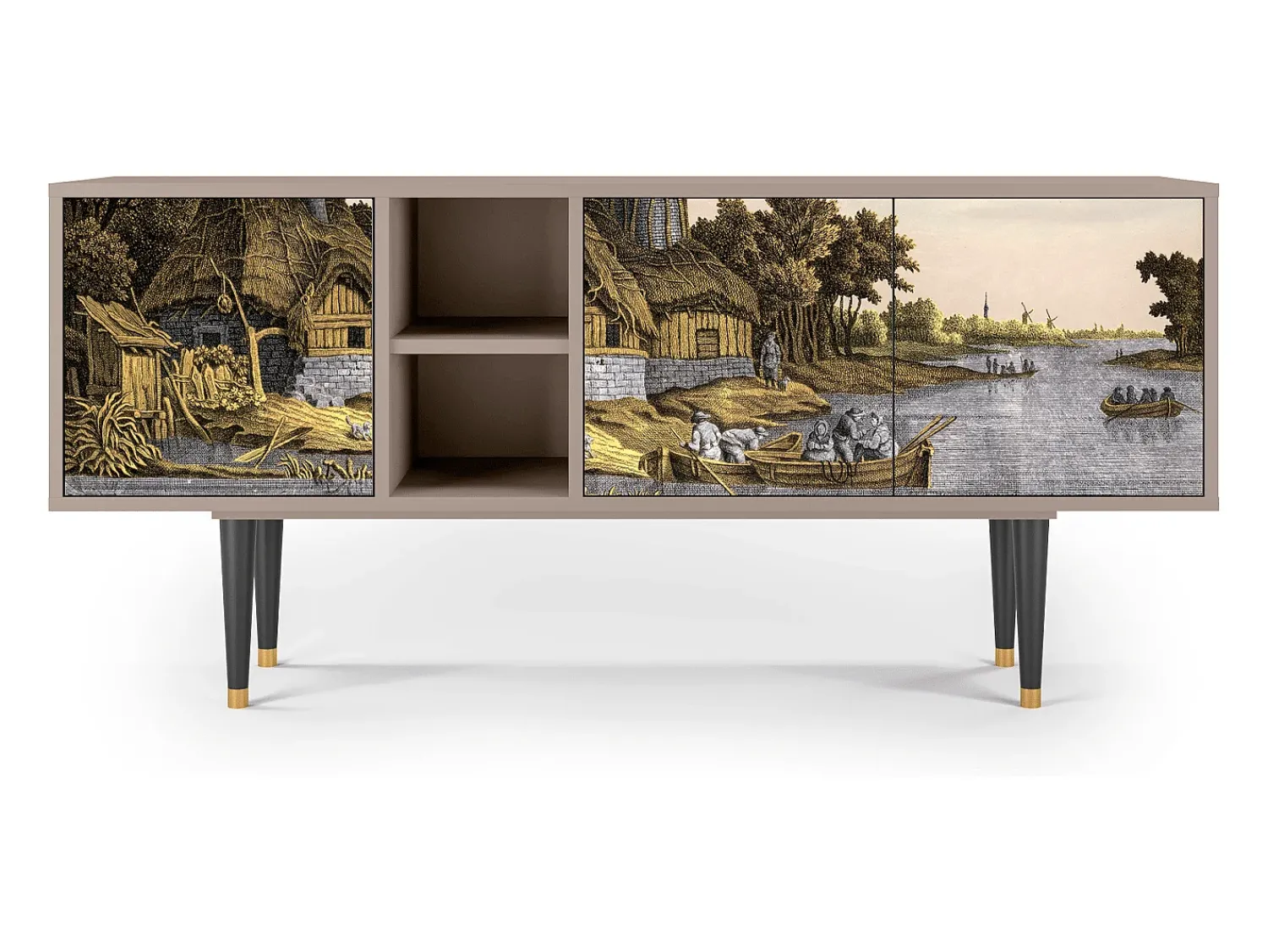 Clearance Mueble de TV - 150х69х41 cm - T5 - Mill along a River, Latte Bege