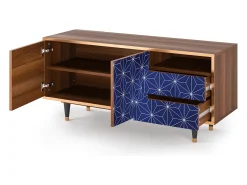 Móvel De Tv| Mueble de TV - 125х56х41 cm - T7 - Milky Way, Nogueira Castanho