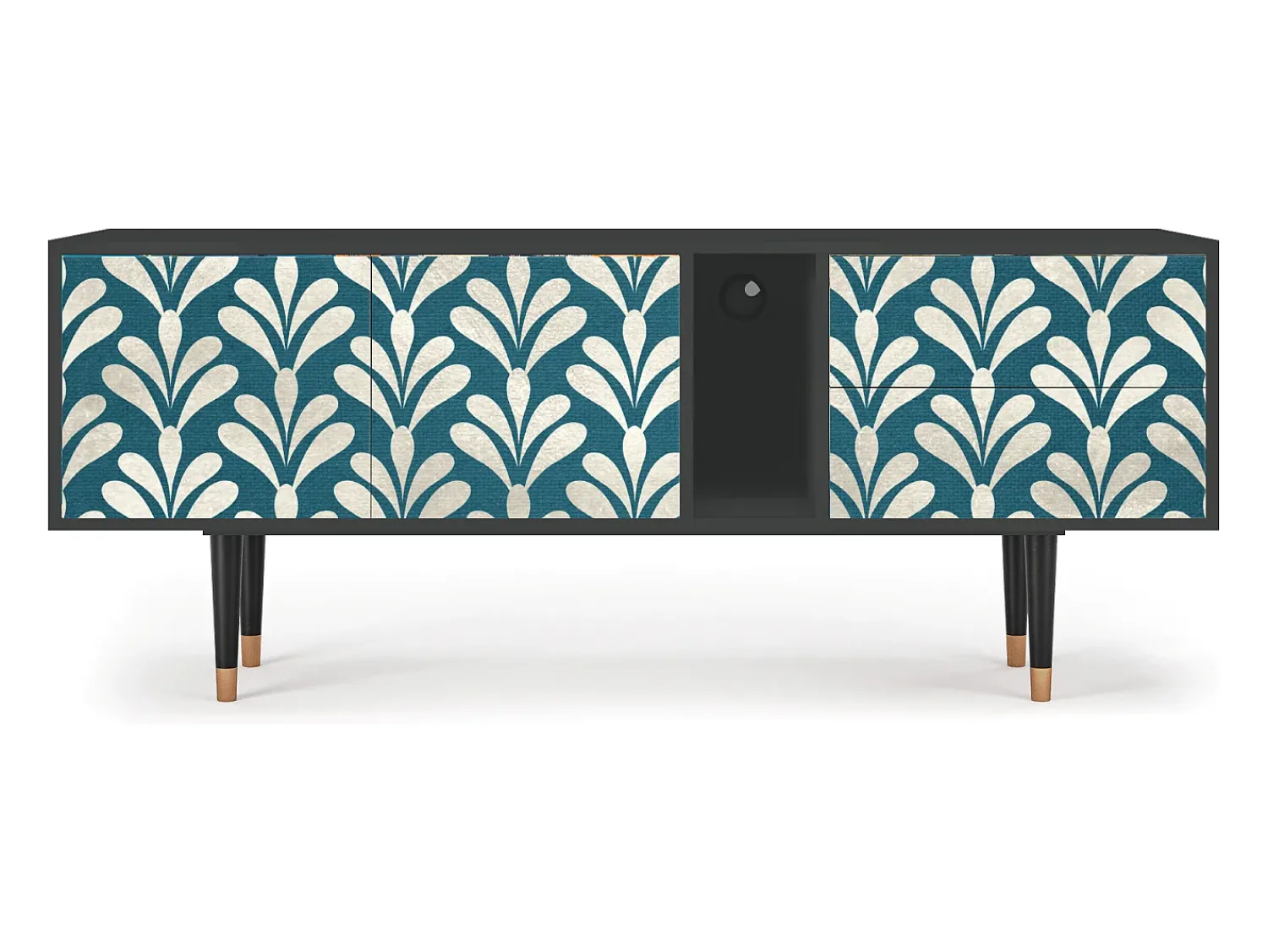 Móvel De Tv| Mueble de TV - 170х69х48 cm - T1 - Milky Tears, Antracite Cinza antracite