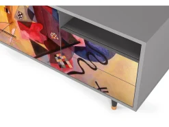 Móvel De Tv| Mueble de TV - 125х56х41 cm - T7 - Modern Art, Cinza Cinzento