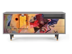 Móvel De Tv| Mueble de TV - 125х56х41 cm - T7 - Modern Art, Cinza Cinzento