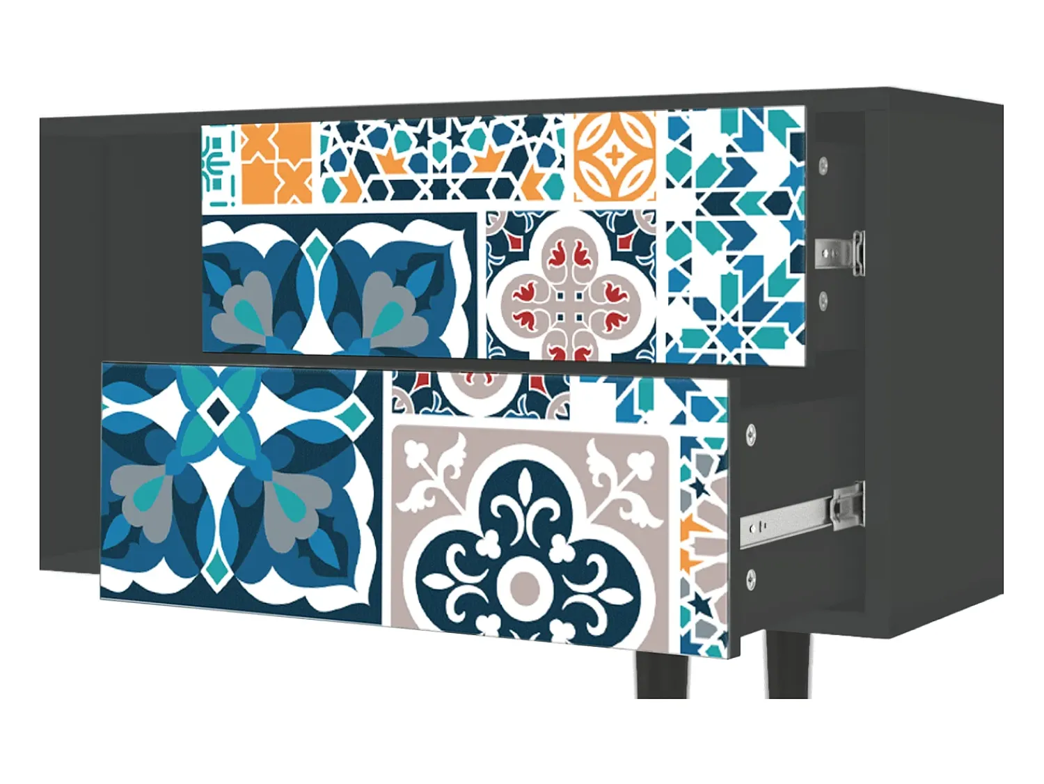Mueble de TV - 170х69х48 cm - T1 - Moroccan Market, Antracite^ Móvel De Tv