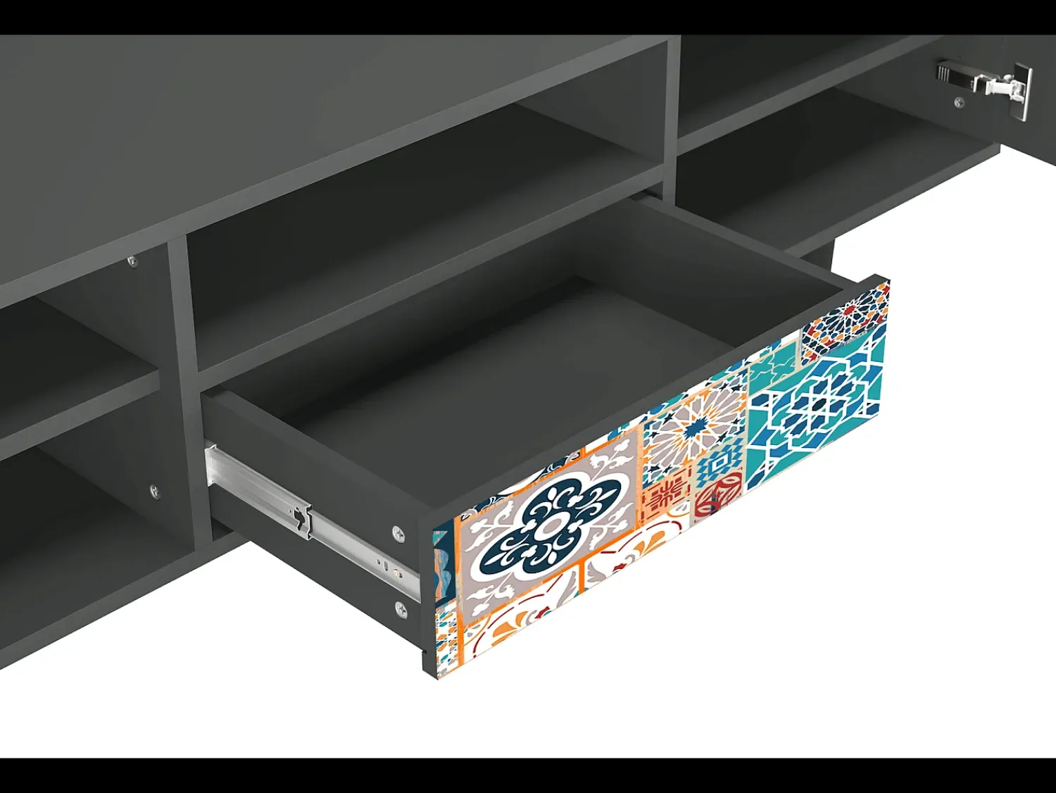 Móvel De Tv| Mueble de TV - 170х59х41 cm - T6 - Moroccan Market, Antracite Cinza antracite