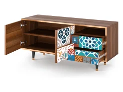 Mueble de TV - 125х56х41 cm - T7 - Moroccan Market, Nogueira^ Móvel De Tv