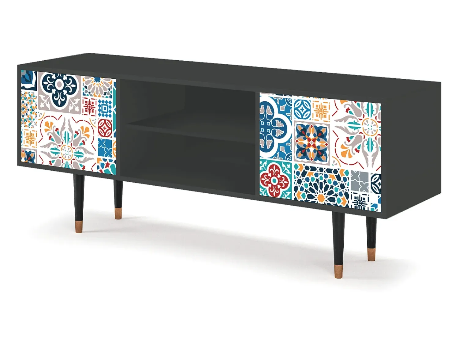Mueble de TV - 170х69х48 cm - T2 - Moroccan Market, Antracite^ Móvel De Tv