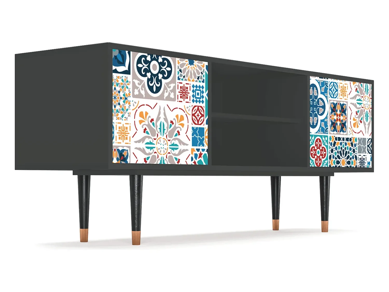 Mueble de TV - 170х69х48 cm - T2 - Moroccan Market, Antracite^ Móvel De Tv