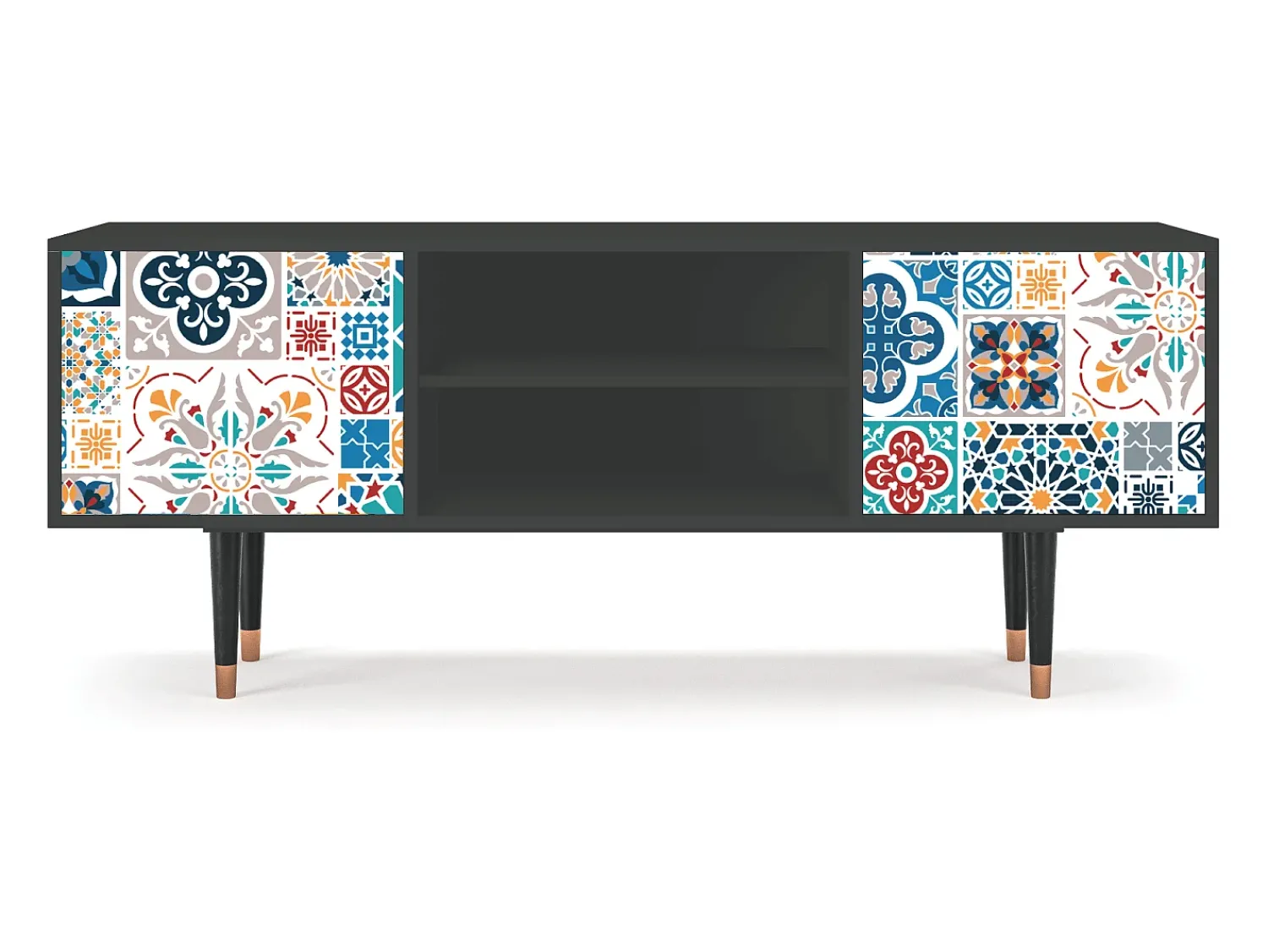 Mueble de TV - 170х69х48 cm - T2 - Moroccan Market, Antracite^ Móvel De Tv