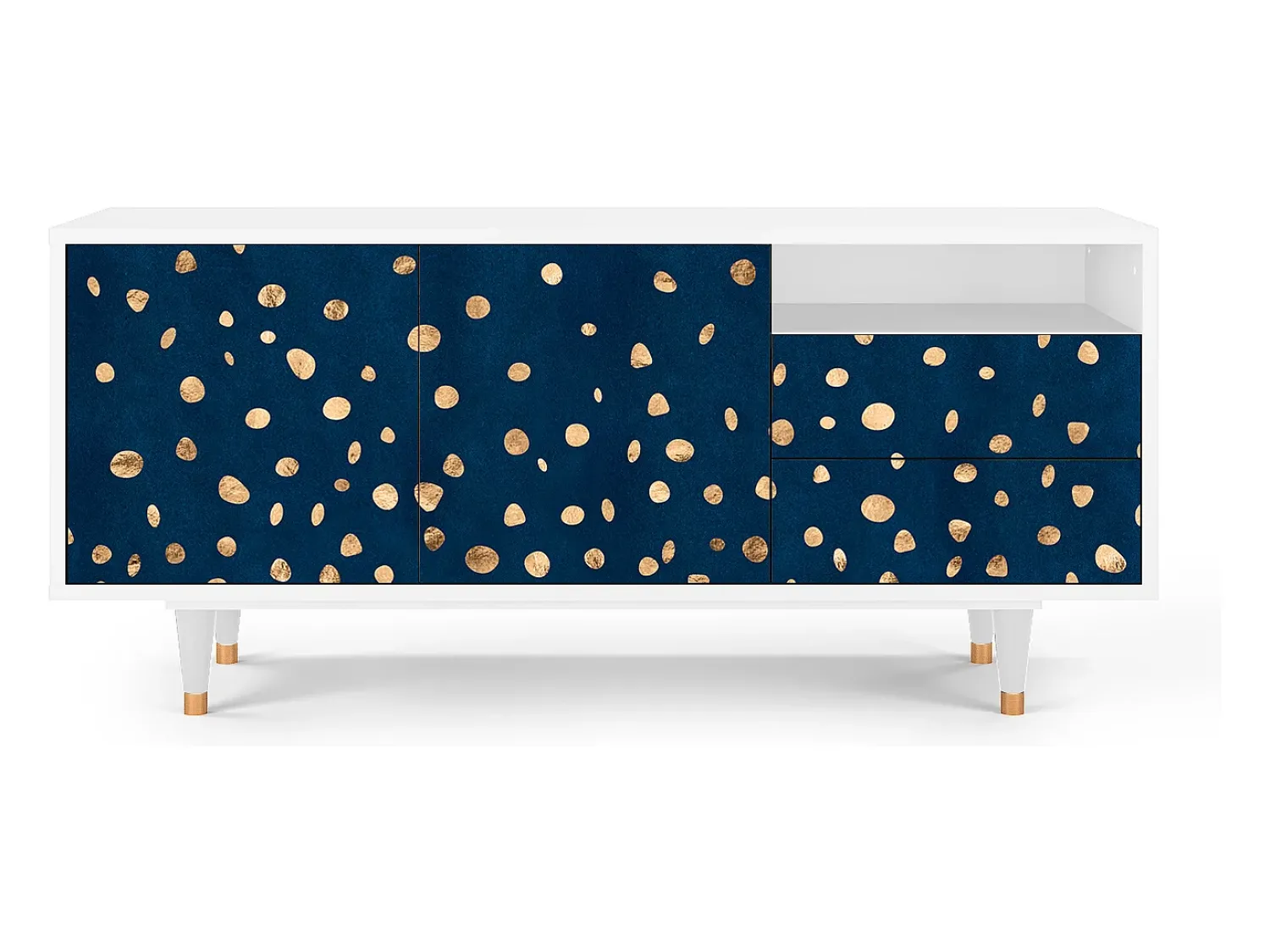 Móvel De Tv* Mueble de TV - 125х56х41 cm - T7 - Night Skies, Branco Bege