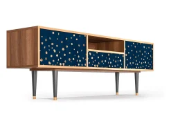 Móvel De Tv* Mueble de TV - 170х59х41 cm - T6 - Night Skies, Nogueira Castanho