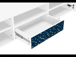 Móvel De Tv| Mueble de TV - 170х59х41 cm - T6 - Night Skies, Branco Bege