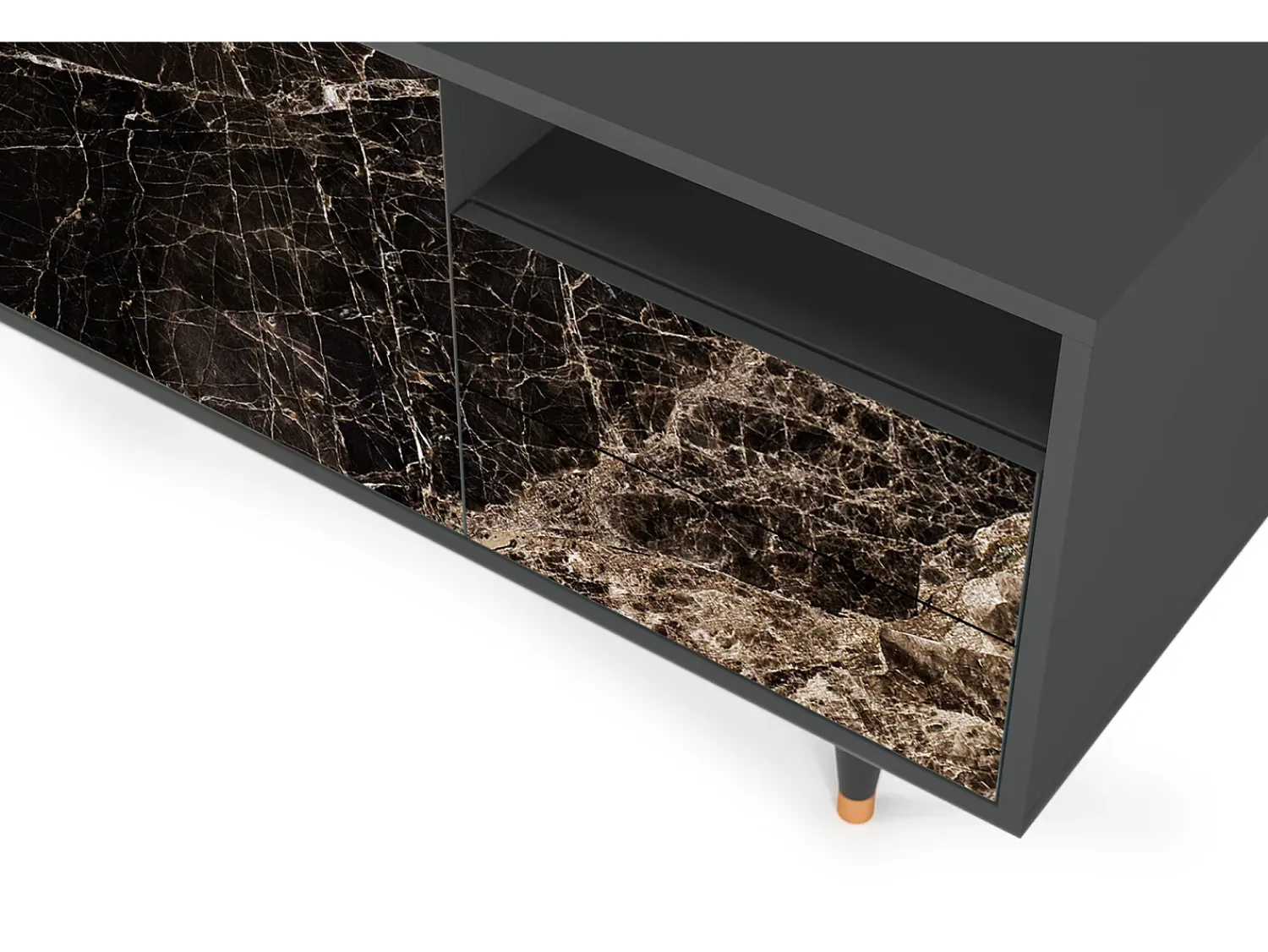 Móvel De Tv* Mueble de TV - 125х56х41 cm - T7 - Night Abyss, Antracite Cinza antracite