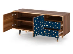 Móvel De Tv| Mueble de TV - 125х56х41 cm - T7 - Night Skies, Nogueira Castanho