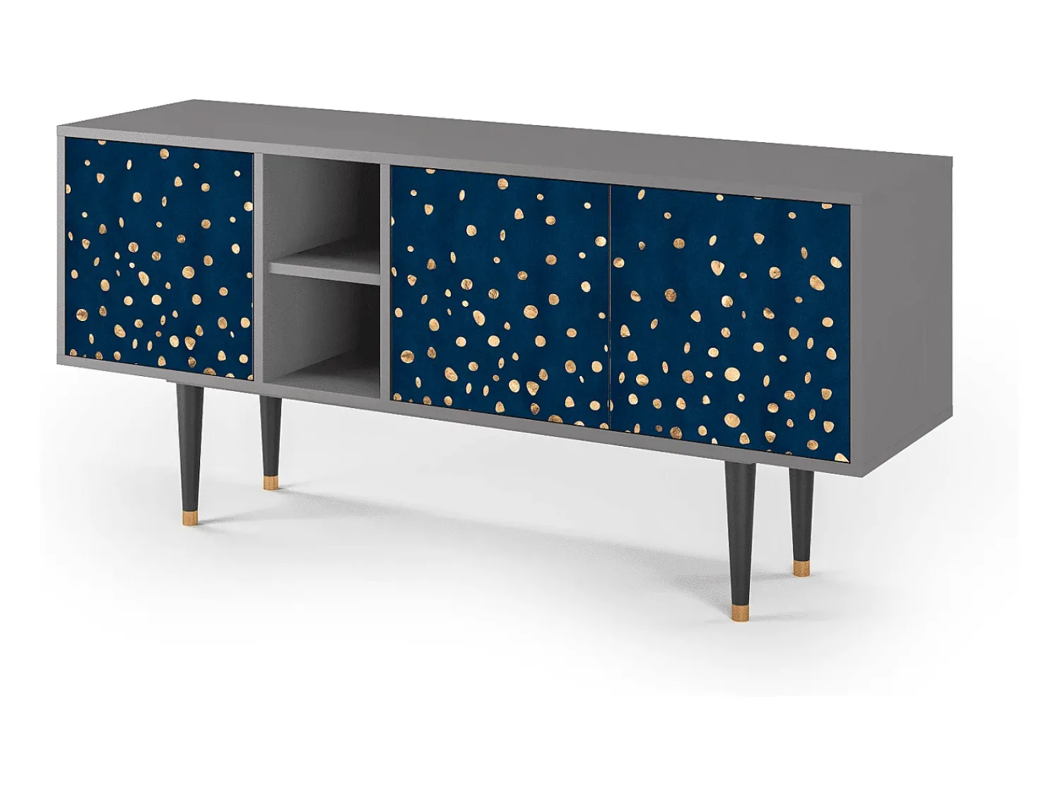 Móvel De Tv| Mueble de TV - 150х69х41 cm - T5 - Night Skies, Cinza Cinzento