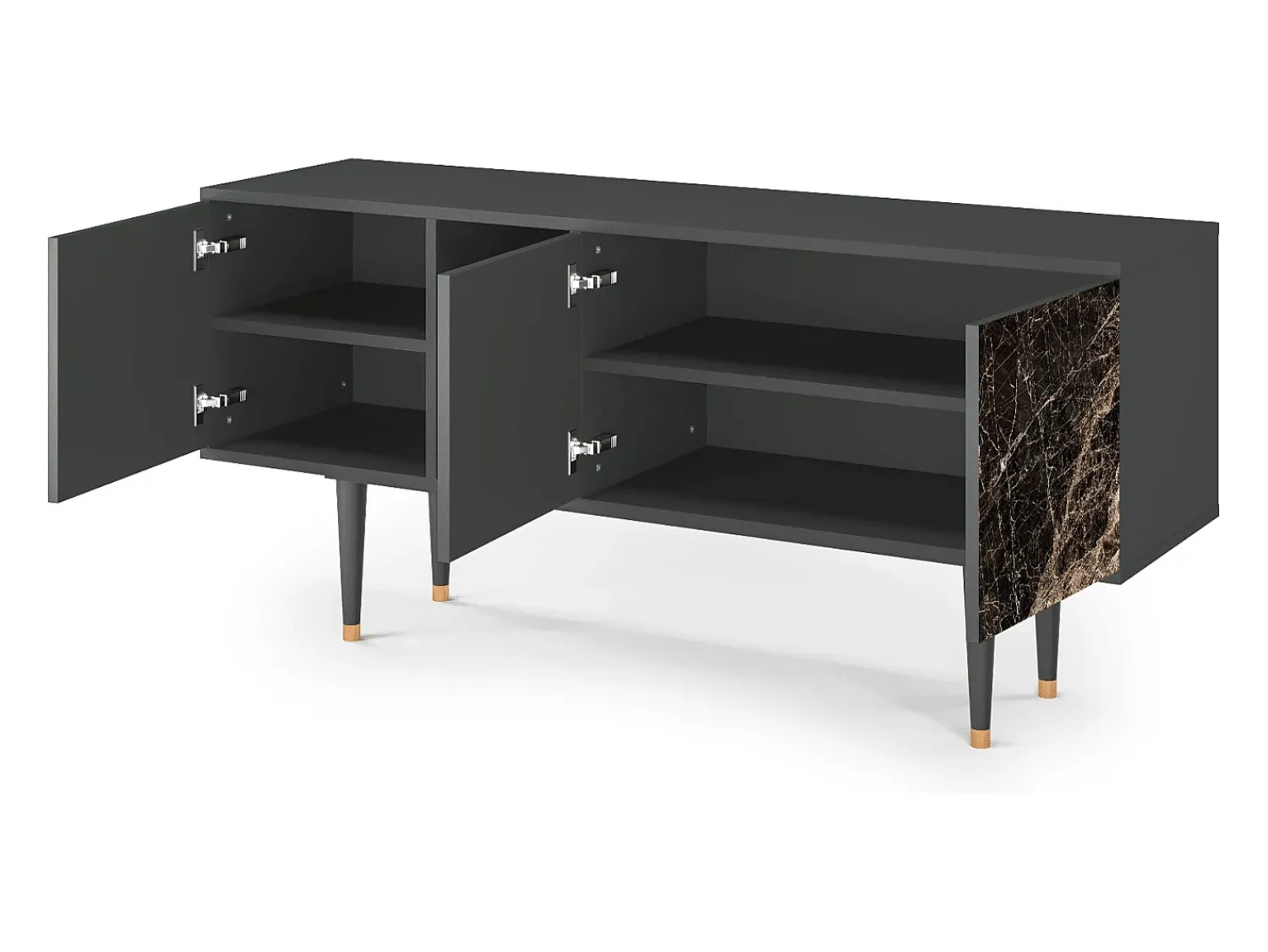 Móvel De Tv* Mueble de TV - 150х69х41 cm - T5 - Night Abyss, Antracite Cinza antracite