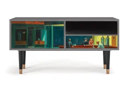 Mueble de TV - 115х59х48 cm - T3 - Nighthawks by Hopper, Cinza^ Móvel De Tv