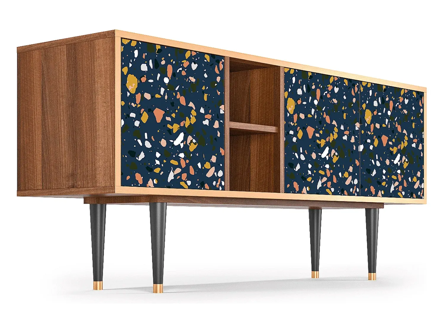 Móvel De Tv| Mueble de TV - 150х69х41 cm - T5 - Night Sky Langhterns, Nogueira Castanho