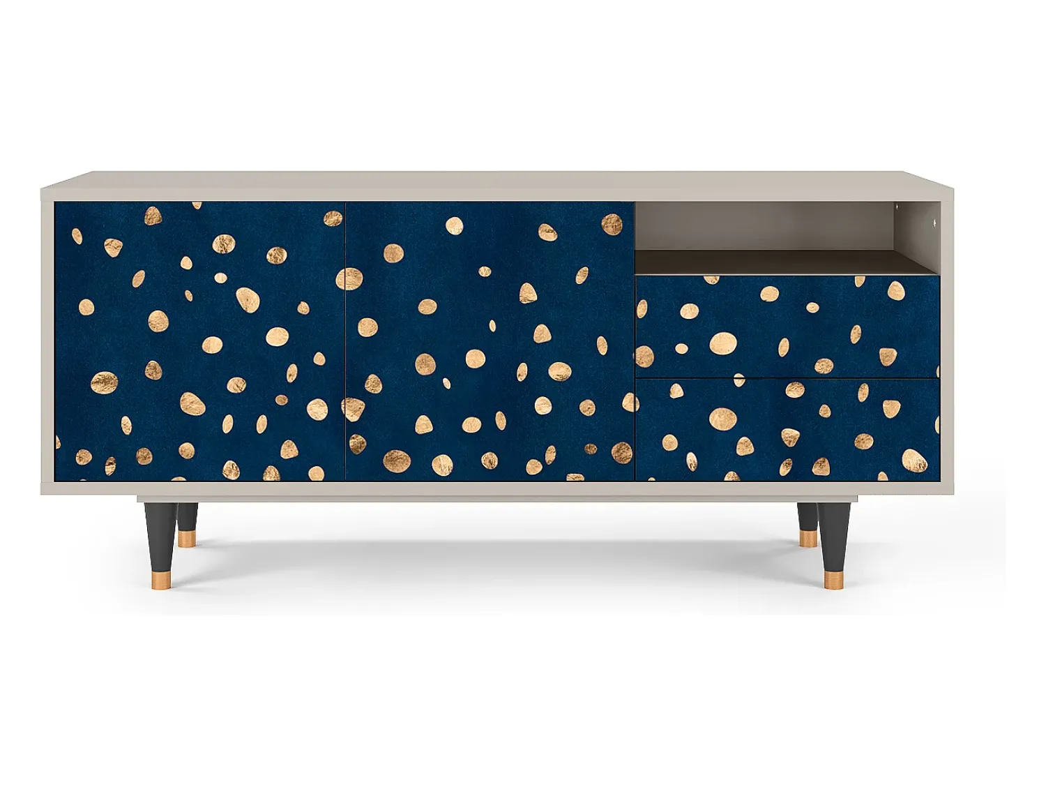 Móvel De Tv| Mueble de TV - 125х56х41 cm - T7 - Night Skies, Areia Bege