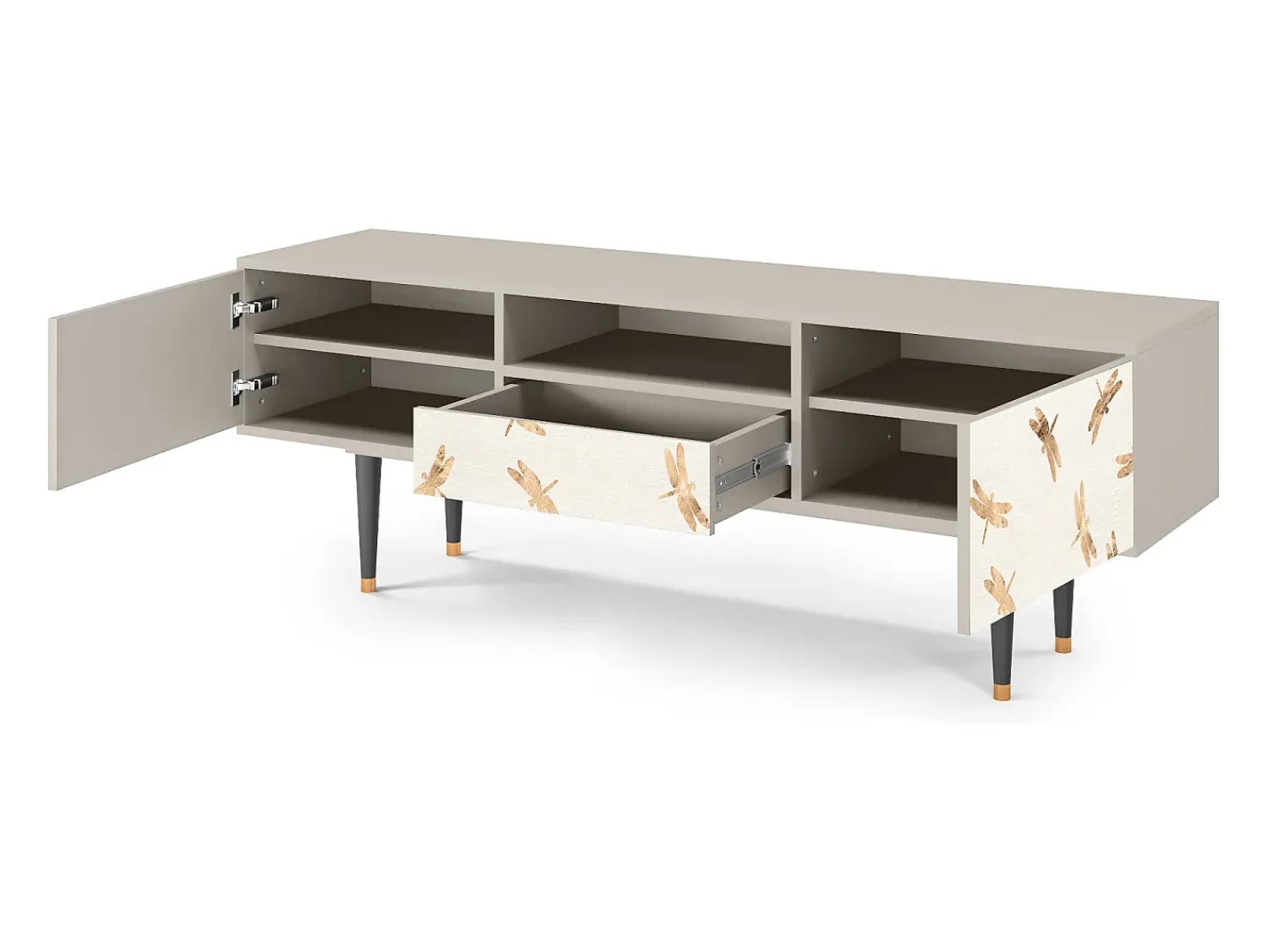 Mueble de TV - 170х59х41 cm - T6 - Nude Dragonflies, Areia^ Móvel De Tv